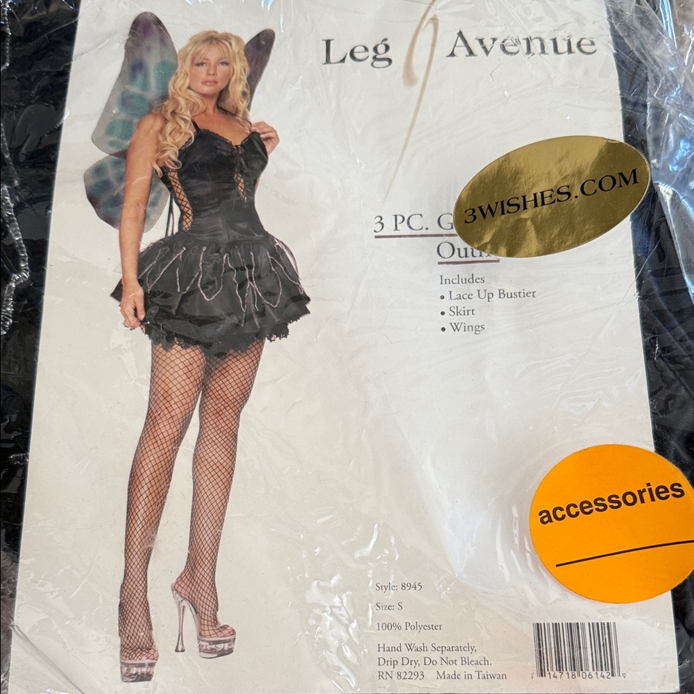 Leg Avenue Black Lace-Up Fairy Costume